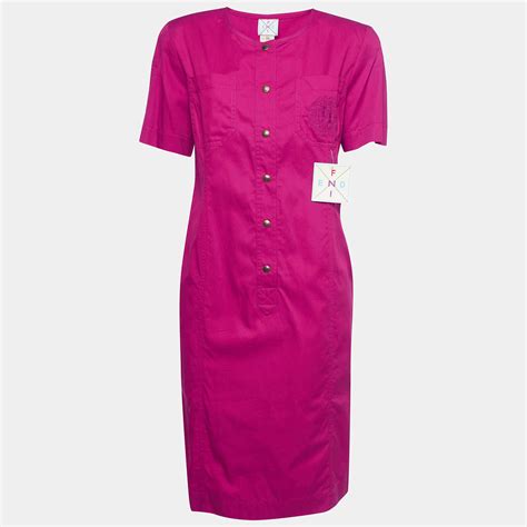 fendi pink logo dress|Fendi signature logo midi dress.